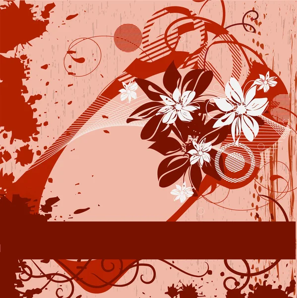 Гранж каркас с цветами — стоковый вектор