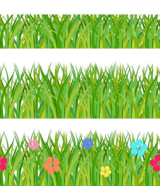 Collection sans couture une herbe verte — Image vectorielle