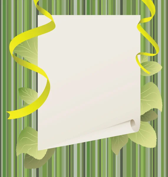 Papier mit grünen Blättern — Stockvektor