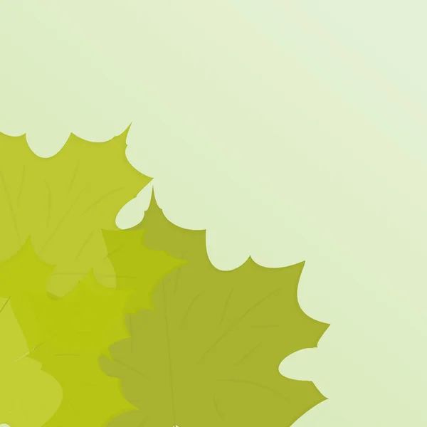 녹색 단풍나무 잎 프레임 워크 — 스톡 벡터