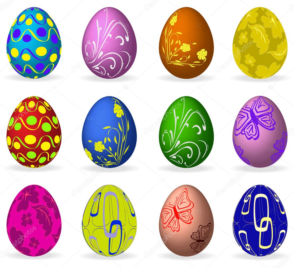 Easter egg with floral elements