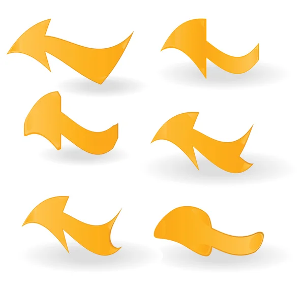 Set of orange arrows — Stock Vector