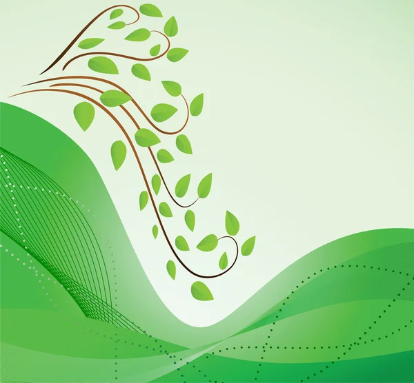 Fond vert abstrait avec branches — Image vectorielle