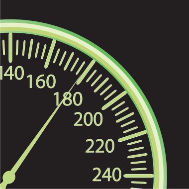 Vector illustration of a speedometer clipart