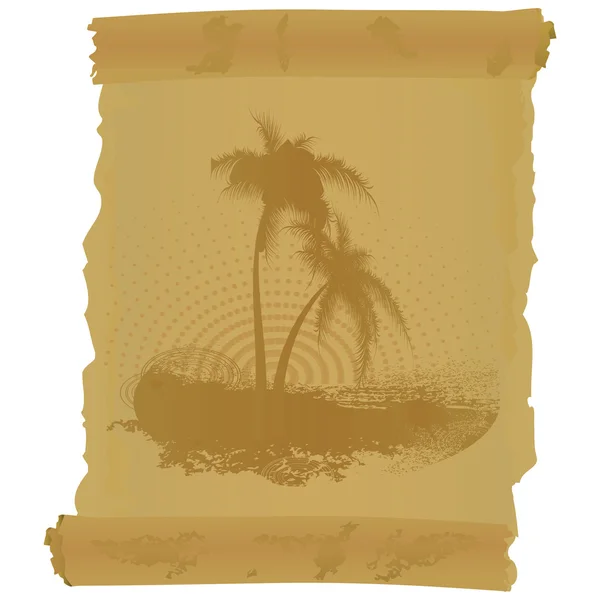 Schuiven met twee palmbomen — Stockvector