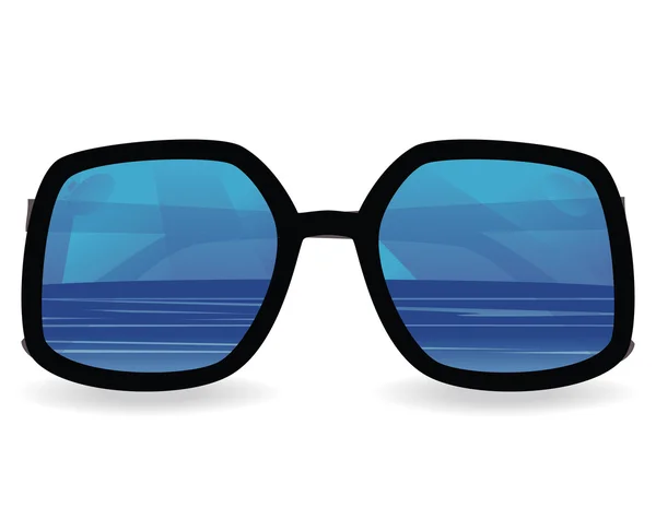 Güneş gözlüğü ile deniz yansıma — Stok Vektör