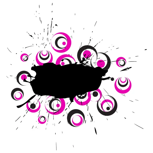 Grunge bandera rosa que consiste en círculos — Archivo Imágenes Vectoriales