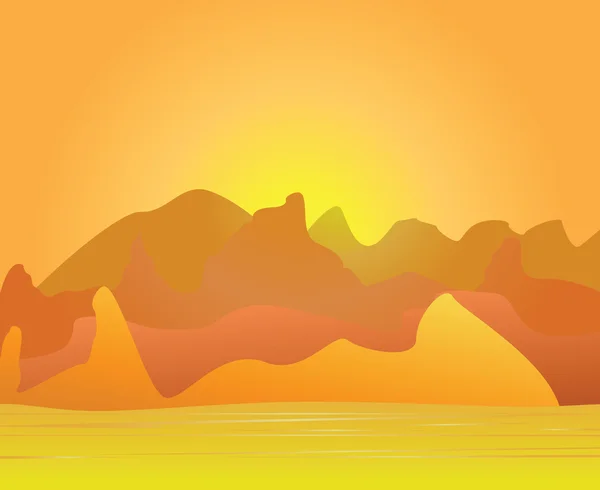 沙漠和山区的形象 — 图库矢量图片