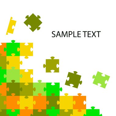 Multi-coloured puzzles on a white background clipart