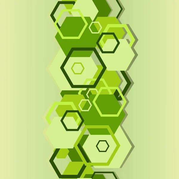 Sömlös bakgrund med hexagoner grön — Stock vektor