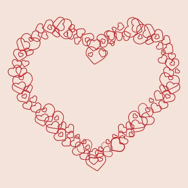Valentinshintergrund mit Herzen. Vektorillustration — Stockvektor