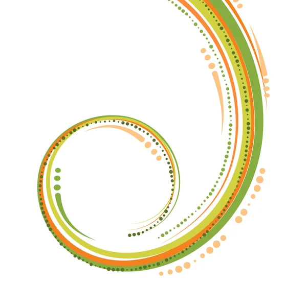 Lignes courbées vertes et orange — Image vectorielle