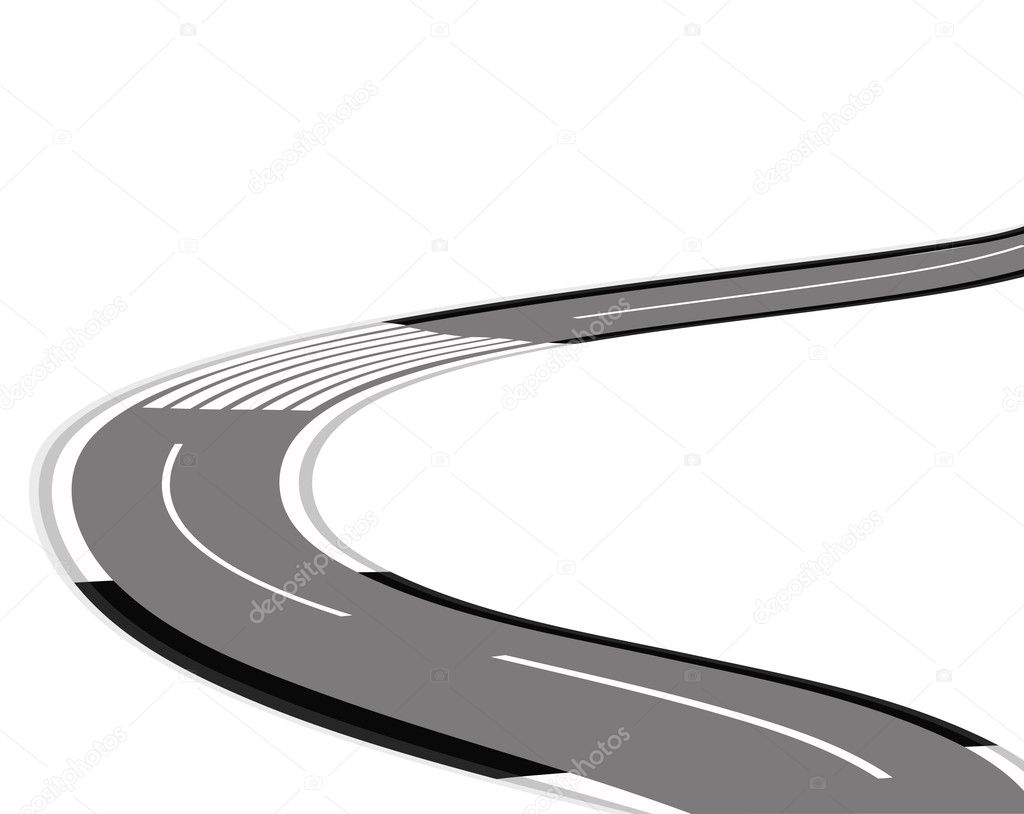 Twisting road over white background