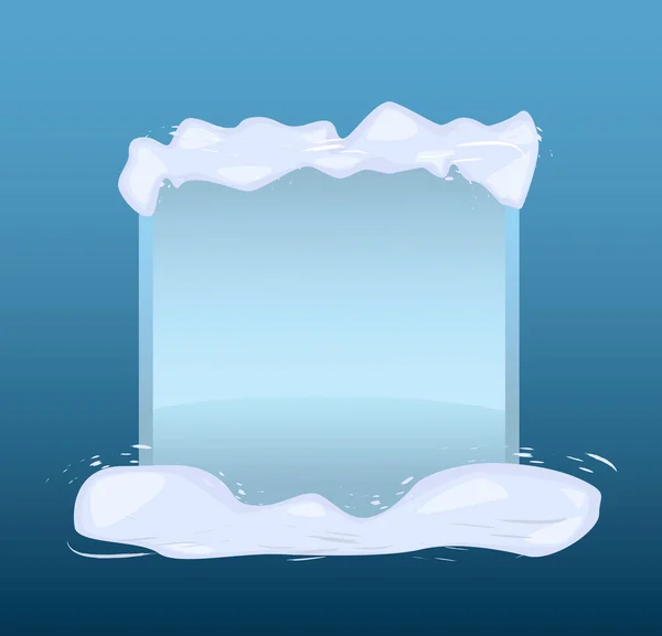 Μπλε Χειμώνας πανό με χιόνι — Διανυσματικό Αρχείο