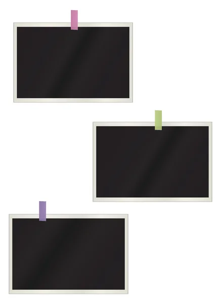 Uppsättning av bilder som hänger på en vit bakgrund — Stock vektor