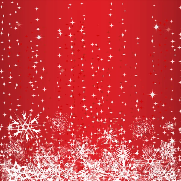 Inverno sfondo rosso con fiocchi di neve — Vettoriale Stock