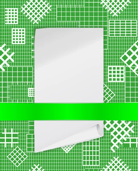 La feuille de papier attachée à une structure à carreaux — Image vectorielle
