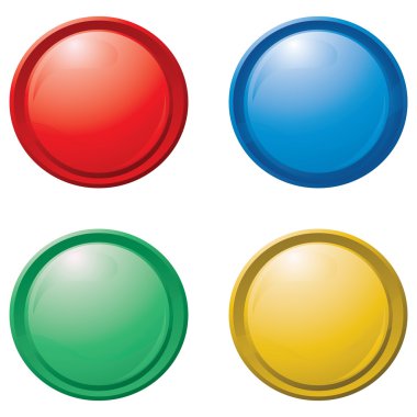 Beyaz bir arka plan üzerinde renkli düğmeleri topluluğu. eps10