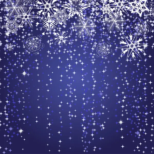 Зимовий синій фон зі сніжинками — стоковий вектор