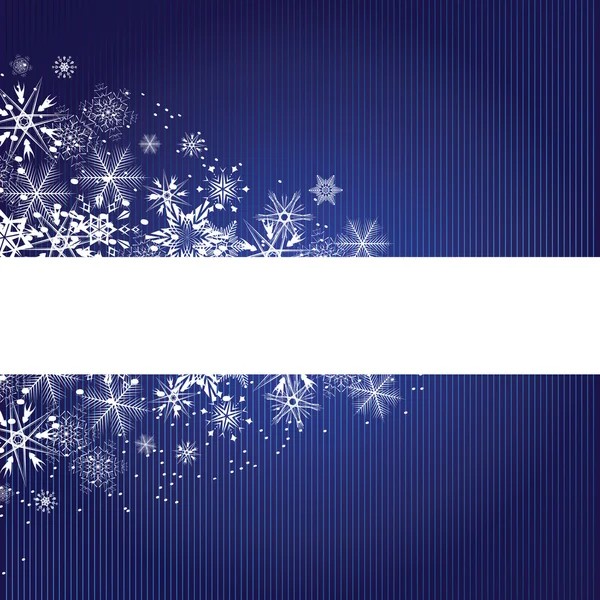 Fondo azul invierno con copos de nieve — Vector de stock
