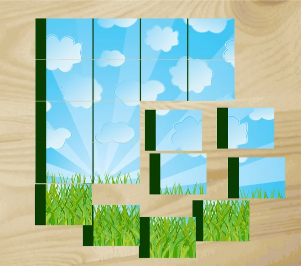 Cubes d'enfants avec la nature — Image vectorielle