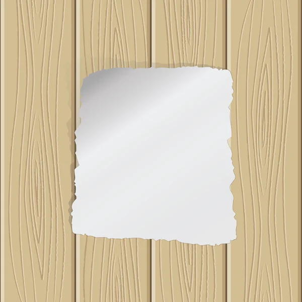 Пустая бумага на деревянной конструкции. eps10 — стоковый вектор