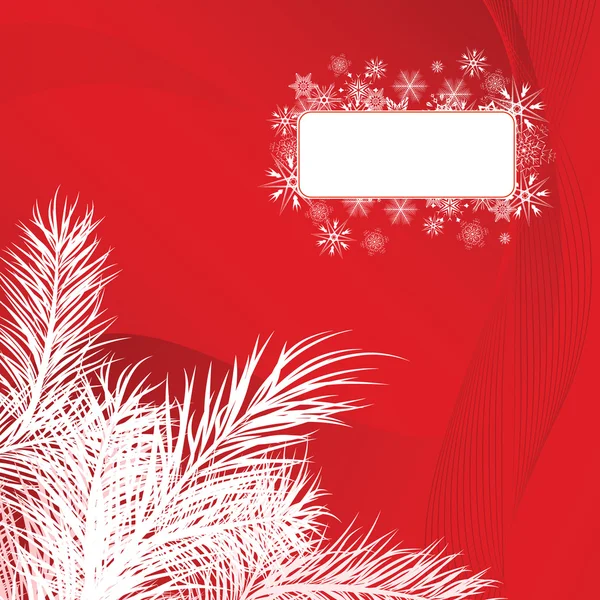 Tarjeta de Navidad con ramas de pino — Vector de stock
