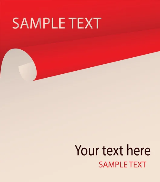 Kertas bengkok dengan tempat untuk teks Anda - Stok Vektor