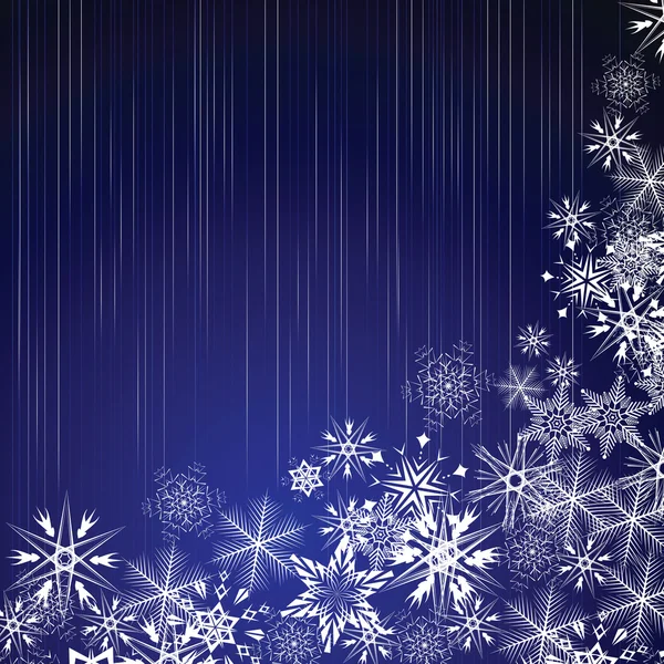 Зимовий синій фон зі сніжинками — стоковий вектор