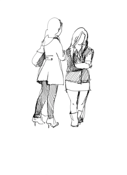 Dos chicas se comunican — Foto de Stock