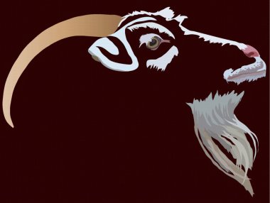 Goat on a black background clipart