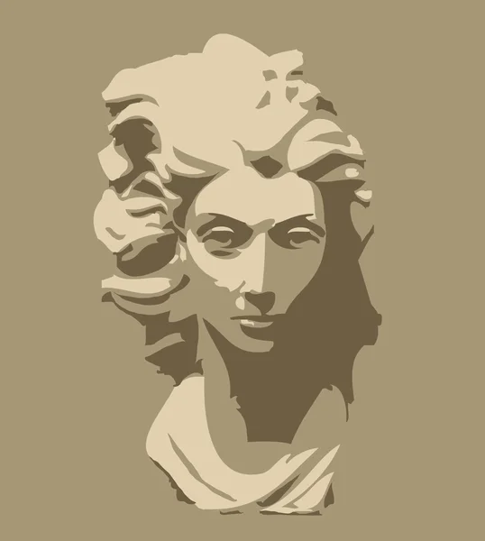 여자의 머리의 대리석 조각 — 스톡 사진