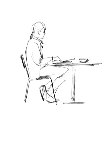 Masadaki adam — Stok fotoğraf