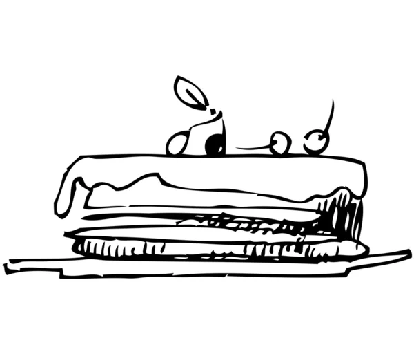 Tårta med bär — Stock vektor