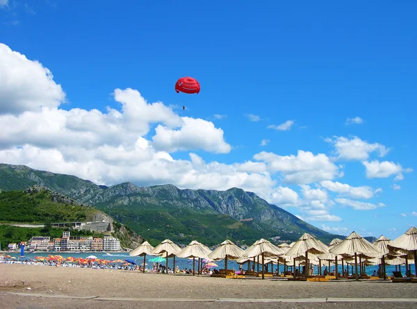 Plażę Becici, Czarnogóra — Zdjęcie stockowe