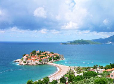 Sveti Stefan island, Montenegro clipart