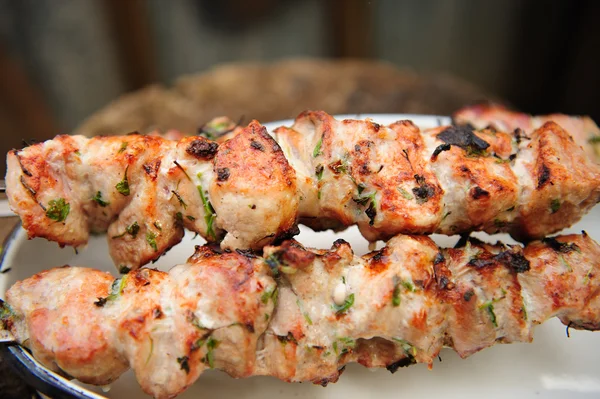 Shish kebab förberedelse — Stockfoto