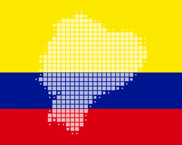 Mapa i bandera ecuador — Zdjęcie stockowe