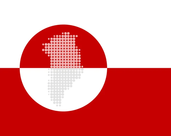 Carte et drapeau du Groenland — Photo