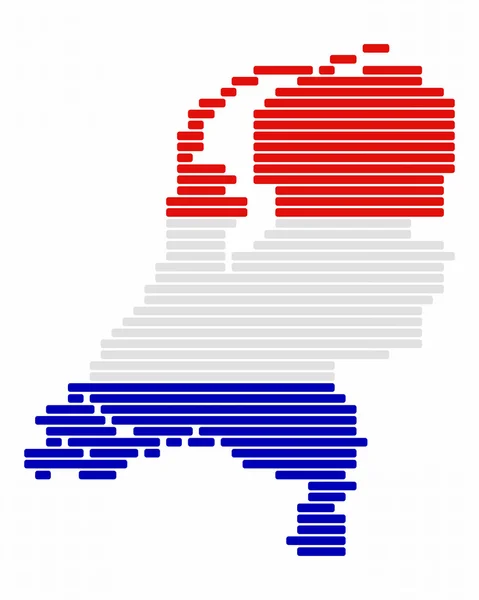 Mapa e bandeira dos Países Baixos — Fotografia de Stock