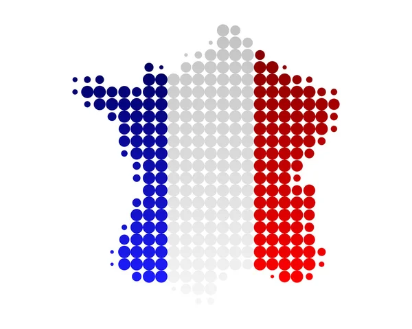 Mapa e Bandeira da França — Fotografia de Stock