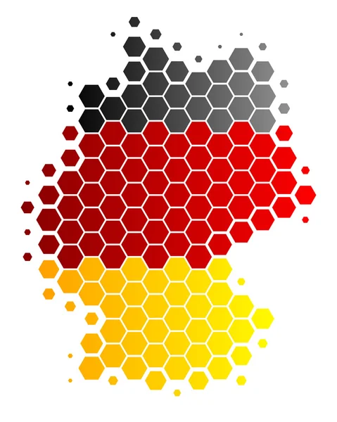 德国地图和国旗 — 图库照片