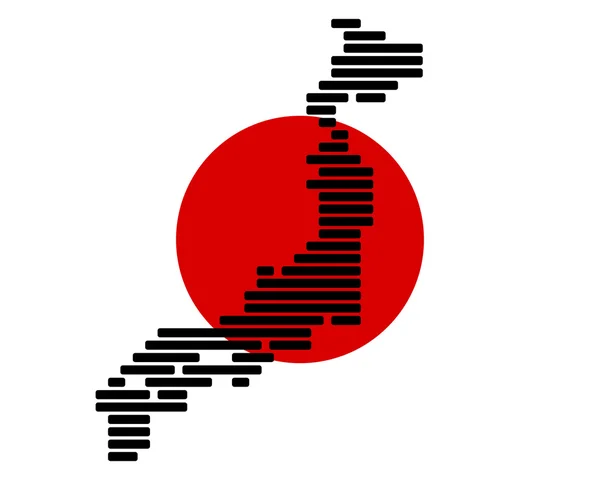 Map and flag of Japan — Stock Photo, Image