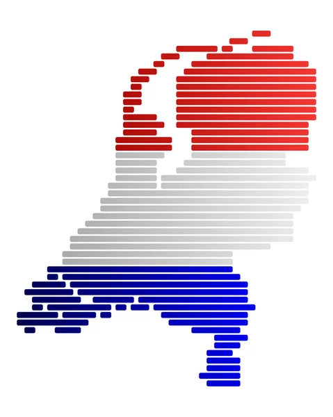 地图和荷兰的旗子 — 图库照片