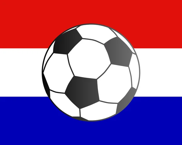 Vlajka Nizozemska a fotbalový míč — Stock fotografie