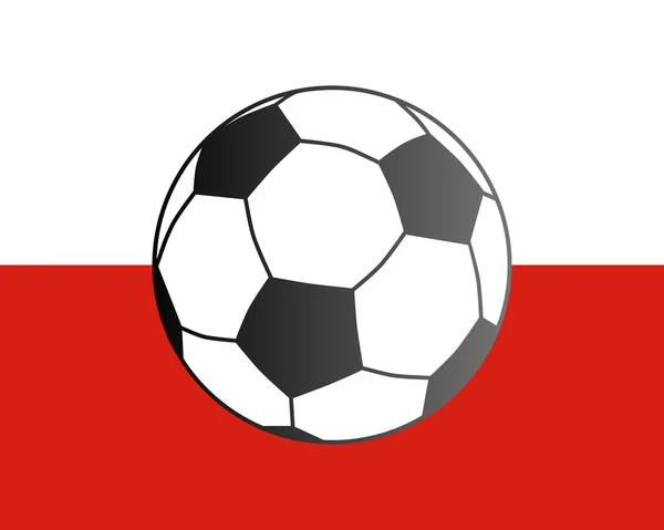 Vlajka Polsko a fotbalový míč — Stock fotografie