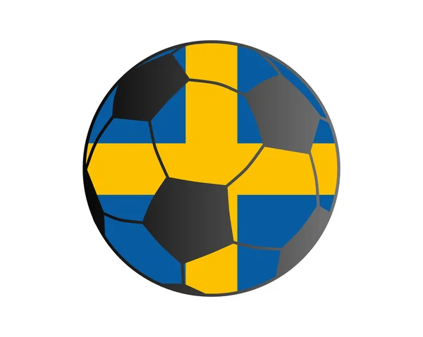 Flaga Szwecji i piłka nożna Piłka — Zdjęcie stockowe