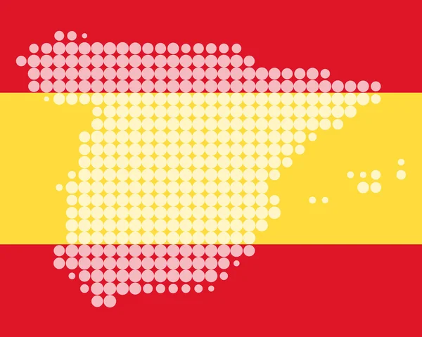 Mapa a vlajka Španělska — Stock fotografie