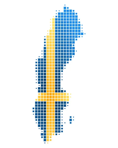 Mapa a vlajka Švédska — Stock fotografie