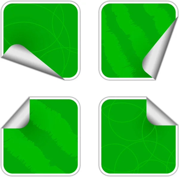 Klibbig grön etiketter — Stock vektor